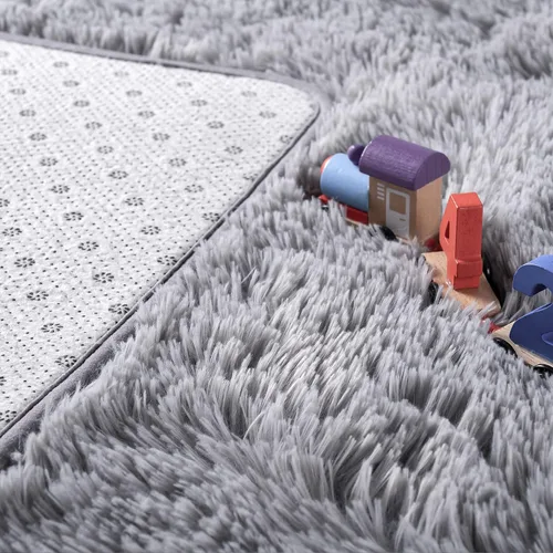 Miniatura 4 de Noahas Alfombras de Área Grandes y Esponjosas de 5x8 pies para Sala de Estar y Dormitorio, Alfombra Gruesa de Pelo Largo Beige y Blanca, Alfombra