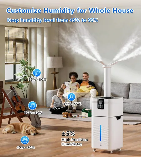 Miniatura 6 de Humidificador comercial de 30 l/7.93 galones para habitación grande, 4200 pies cuadrados, humidificadores de 101.4 fl oz/h para toda la casa