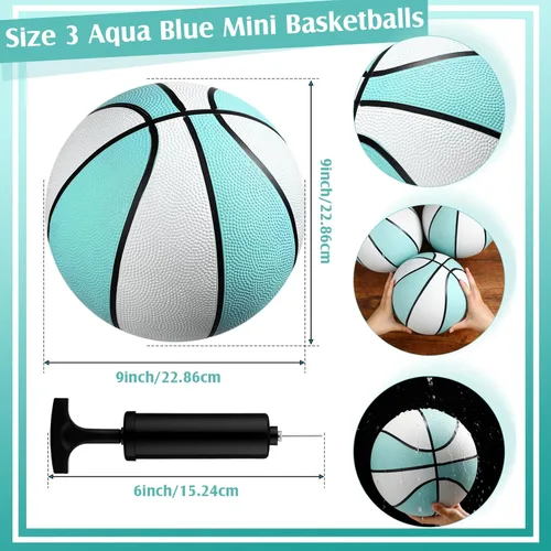 Miniatura 2 de Honoson Paquete de 6 unidades de baloncesto para piscina acuática, de goma, impermeables, para regalos de fiesta de verano en el lago