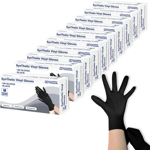 Miniatura 48 de Guantes desechables medianos, de mezcla de nitrilo y vinilo, sin látex, 100 unidades, guantes de grado alimenticio para limpieza, preparación de Azul