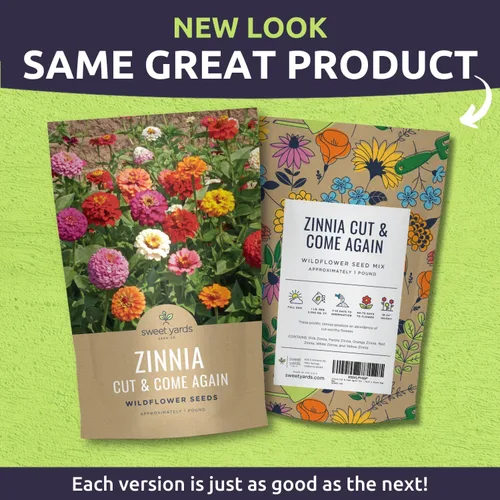 Miniatura 2 de Zinnia Cut & Come Again Mix - Bolsa a granel de 1 libra - 60,000 semillas de flores para plantar - Zinnia elegans