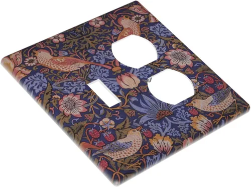 Miniatura 1008 de Placa Decorativa de Pared de Granja Rústica con Cuerno de Madera para Puerta de Granero 1 Banda Duplex Cubiertas de Toma Eléctrica Soltera