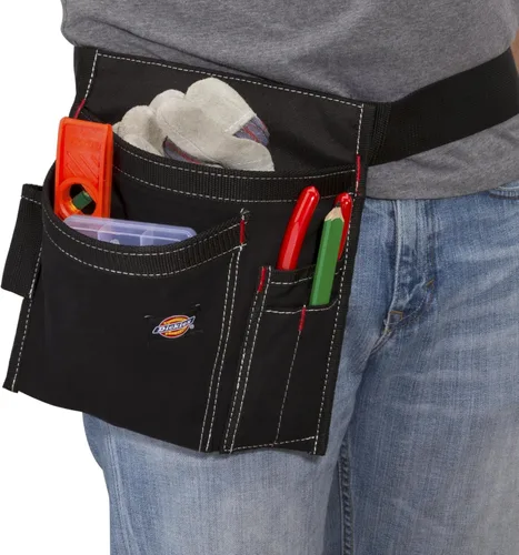 Miniatura 4 de Dickies Bolsa de cinturón de herramientas de 5 bolsillos de un solo lado/Delantal de trabajo, construcción de lona duradera, cinturón ajustable