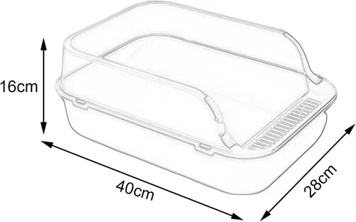Miniatura 2 de Generic Caja de arena para gatos, bandeja de arena para mascotas, fácil de limpiar, bandeja de arena semicerrada para gatitos, inodoro para gatos