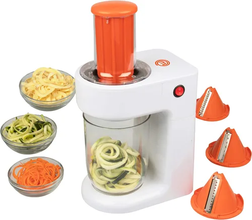 Miniatura 5 de MasterChef Espiralizador eléctrico 3 en 1 para hacer pasta de fideos vegetales, hecho en casa, bajo en carbohidratos, keto, vegano, sin gluten