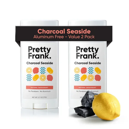 Miniatura 14 de Pretty Frank Desodorante en barra natural sin aluminio, carbón marino (paquete de 1) Control de olores durante todo el día para mujeres y hombres