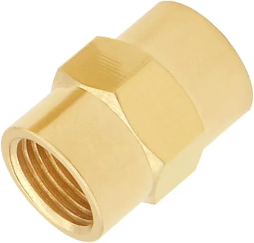Miniatura 4 de Uenede Acoplamiento de pezón hexagonal de latón NPT de 1/4 de pulgada de 1/4 pulgadas NPT x 1/4 pulgadas NPT hembra roscado igual diámetro acoplador