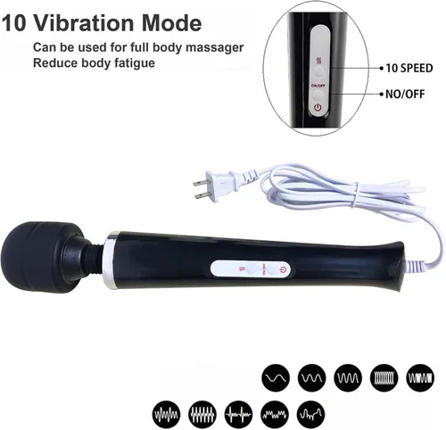 Miniatura 4 de Masajeador de potencia vibratoria, herramienta grande, masaje eléctrico deportivo para mujeres, masajeador muscular de tejido profundo de mano, Negro