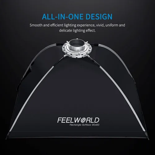 Miniatura 6 de FEELWORLD FSR90 - Caja de luz rectangular de 23.6 x 35.4 in para FEELWORLD FL125D FL125B FL225D FL225B y otros Bowens Mount Video Studio Light