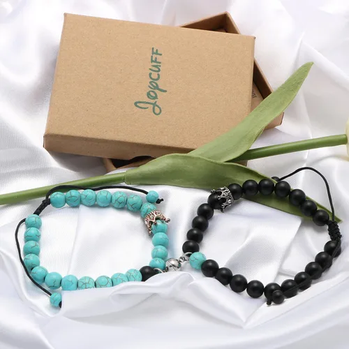 Miniatura 5 de Pulseras magnéticas a juego con tu novio y novia con cuentas para mujeres, hombres, amantes de los mejores amigos, pulseras de conexión para regalo