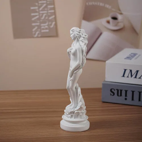 Miniatura 8 de Estatua de Venus blanca para decoración del hogar, escultura de afrodita de 7.6 pulgadas "Nacimiento de Venus", figura de resina hecha a mano