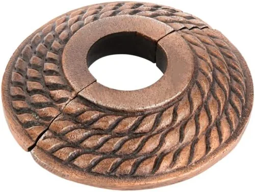 Miniatura 13 de Renovators Supply Manufacturing Placa de escudo de 3,13 pulgadas OD Escutcheon 1/2 en IPS Acabado de cobre antiguo Brida de radiador de aluminio
