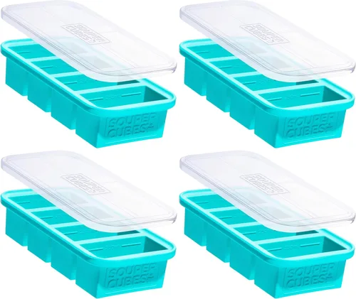 Miniatura 14 de Souper Cubes Bandeja de Silicona para Congelador de 1 Taza con Tapas, Perfecta para Almacenar Caldo, Sobras, Arroz, Salsa y Más, Moldes de Silicona