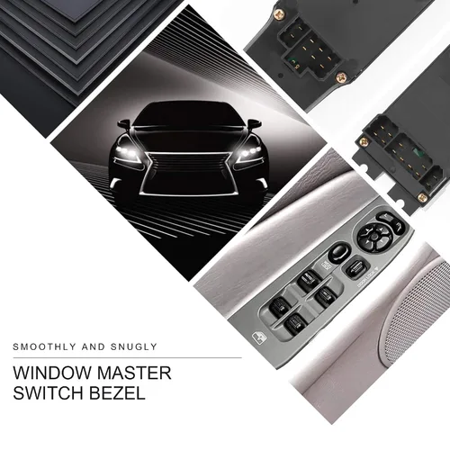 Miniatura 5 de BASIKER Master Interruptor de Ventana Eléctrica y Bisel del Lado del Conductor y Bisel de Ventana del Lado del Pasajero Repuestos para 2002-2010
