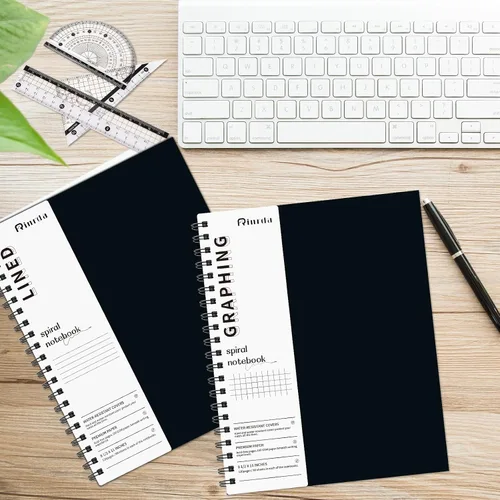Miniatura 35 de Cuaderno grande en espiral rayado - Paquete de 4 cuadernos rayados de 8.5" x 11" con tapa dura de 7mm, cuaderno de 120 páginas, papel grueso de 100