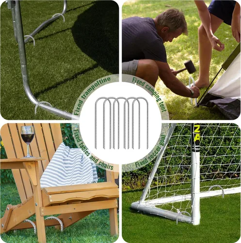 Miniatura 7 de Estacas de refuerzo en forma de U de 12 pulgadas y 16 pulgadas, estacas de tierra en forma de U, estacas de refuerzo galvanizadas, estaca de suelo