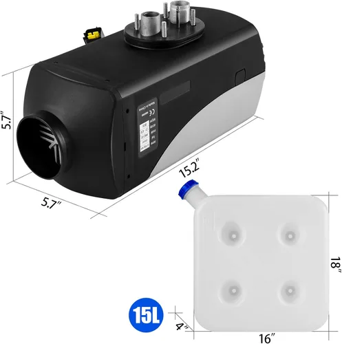 Miniatura 2 de Calentador diesel de 8KW, tanque de 15L, calentador de aire diesel de 12V, silenciador, calentador de estacionamiento diesel con monitor