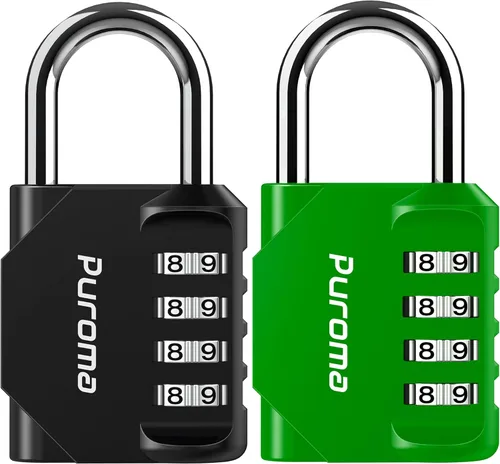 Puroma - Candado impermeable de combinación de 4 dígitos, para intemperie, para casillero escolar o deportivo, valla, caja de herramientas, puerta,