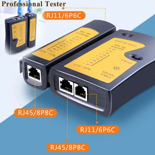 Miniatura 4 de LEATBUY Crimper Ethernet Kit CAT5 CAT6 Crimping Tool RJ45 Crimp Set for RJ11 RJ12 for Pass Through with 50PC Connector 50PC Cover Ethernet Network