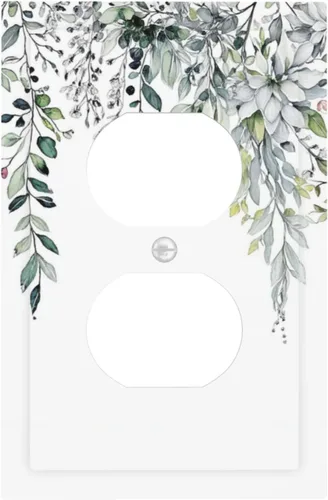 Miniatura 37 de Cubierta decorativa para interruptor de luz, diseño de pájaros y flores florales en blanco y negro, 2 bandas, cubierta decorativa para pared, placa