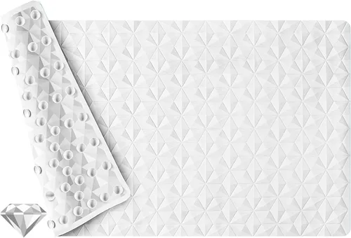 Miniatura 19 de Tapete antideslizante para bañera y ducha, tapete de goma natural con 241 ventosas, tapete de seguridad suave para baño, patrón único de diamante