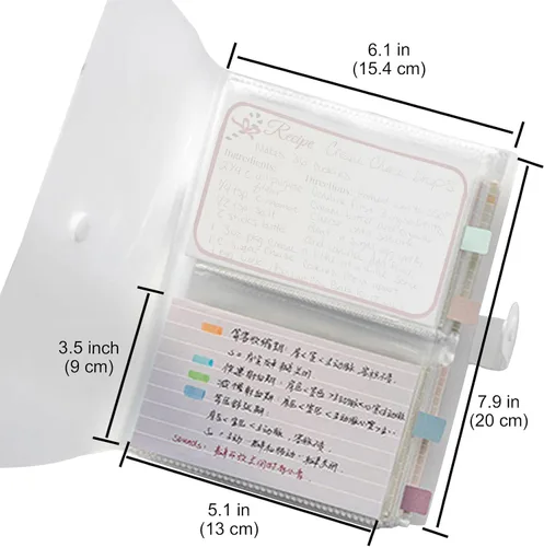 Miniatura 7 de BetterJonny - Organizador de tarjetas de índice de 3 x 5, tarjetas de índice de plástico transparente, bolsas organizadoras de libros, soporte