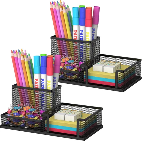 Miniatura 8 de SUPEASY Organizador de Escritorio Porta Lápices, Organizador de Suministros de Oficina con 3 Compartimentos, Accesorios de Escritorio y Negro