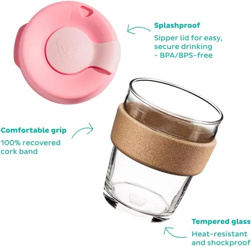 Miniatura 3 de Taza KeepCup Brew, de vidrio templado y corcho, Vidrio templado, Prensa