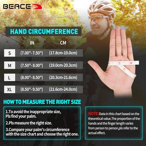 Miniatura 6 de BEACE Guantes para ciclismo, ciclismo, bicicleta de carretera de medio dedo para hombres y mujeres, 0.197 in, transpirable, antideslizante