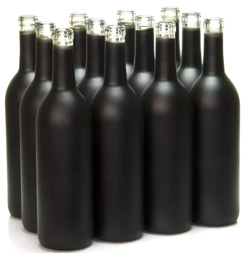Miniatura 3 de North Mountain Supply W5CG - Botella de cristal de 25.4 onzas líquidas para vino de Burdeos, acabado de corcho con fondo plano, caja de 12