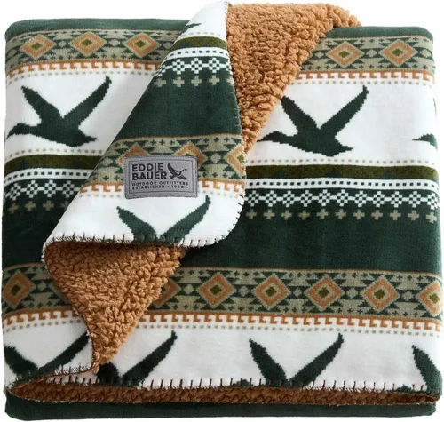 Miniatura 6 de Eddie Bauer - Oversized Throw Blanket 50x70, Reversible Plush Blanket for Couch or Bed, Animal Print Room Decor (Animal Plaid Brown)