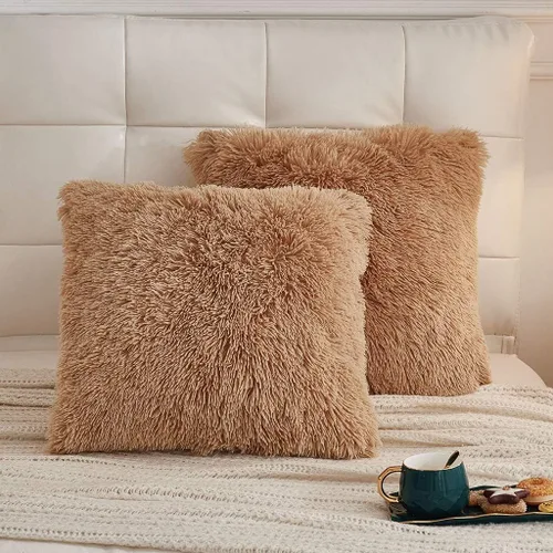 Miniatura 41 de LIFEREVO Paquete de 2 fundas de almohada de piel sintética esponjosa, fundas de almohada cuadradas de 18 x 18 pulgadas, fundas de almohada Blanco