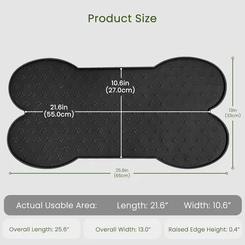 Miniatura 2 de PWTAA Tapete para Comida de Perros Antideslizante de Silicona, Tapete para Tazón de Perro más Grueso, Mantel Individual para Mascotas Impermeable