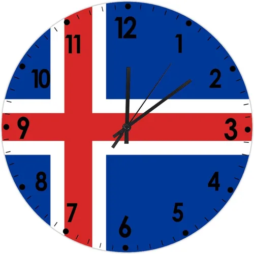 Miniatura 243 de Cheyan Reloj de pared con bandera de Canadá de 12 pulgadas, silencioso, sin tictac, de PVC, funciona con pilas, reloj redondo decorativo, regalo