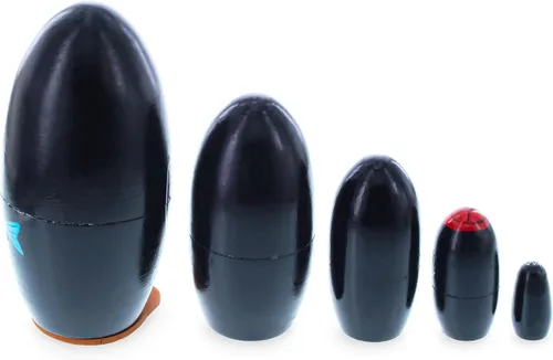 Miniatura 5 de BestPysanky Juego de 5 muñecas de madera de pingüinos de 5 pulgadas