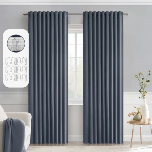 Miniatura 97 de MIULEE Cortinas opacas con pestaña trasera de 63 pulgadas de largo, juego de 2 paneles para sala de estar, dormitorio, privacidad, bolsillo