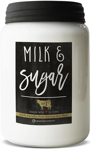 Miniatura 10 de Milkhouse Candle Company Vela de soja de manzana y caramelo, rodajas de manzana, canela, perfumada a vainilla dulce, tarro de mantequilla de 16