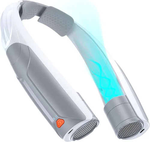 Miniatura 10 de AaoLin Ventilador de cuello portátil con batería de 6000 mAh, USB-C recargable, ventilador personal negro manos libres 6 velocidades, 6-20 horas