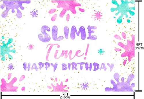 Miniatura 5 de Telón de fondo de cumpleaños de 7 x 5 pies para fiesta, grafiti colorido que brilla con salpicaduras de niños, pancarta colorida de fiesta