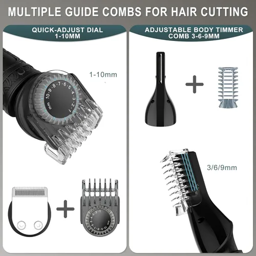 Miniatura 5 de Scttomon Recortadora de barba para hombres, kit profesional de aseo de barba para hombres, recortadora con hoja en T, afeitadora eléctrica, navaja