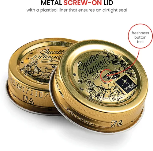 Miniatura 4 de Bormioli Rocco Quattro Stagioni - Tarros pequeños de vidrio de 5 onzas (paquete de 12) con tapa hermética de metal, para mermelada, gelatina
