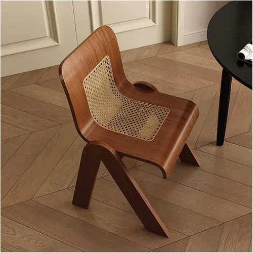 Miniatura 5 de sillas de comedor Silla de comedor de madera maciza Ratán Respaldo del hogar Sub Pequeño Sala de estar Balcón Cocina moderna