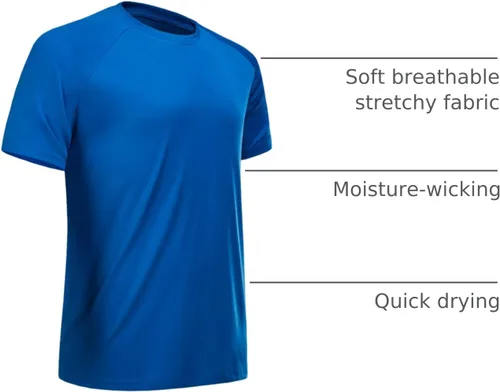Miniatura 42 de Camisetas de entrenamiento para hombre, de manga corta, de secado rápido, atlético, gimnasio, activo, absorbe la humedad