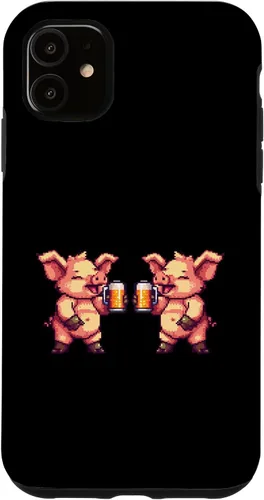 Miniatura 6 de iPhone 12 mini Pig Beer Party Team Comic Gamer Crew Case