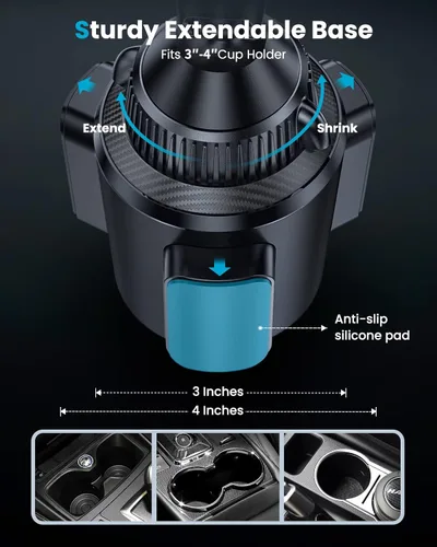 Miniatura 7 de APPS2Car Cargador inalámbrico de doble bobina para automóvil, sujeción automática de 15 W, soporte de carga inalámbrica para teléfono, soporte