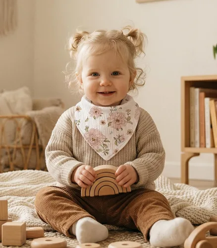 Miniatura 7 de Baberos de muselina para bebé 8 unidades, Babero tipo bandana para babeo y dentición, Algodón suave absorbente para niñas y niños Jardín