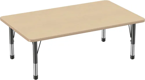 Miniatura 102 de FDP - Mesa rectangular para actividades escolares y aulas (24 x 36 pulgadas), patas gruesas para niños pequeños, altura ajustable de 15 a 24