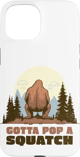Miniatura 6 de Funda divertida para iPhone 16, diseño de Bigfoot Gotta Pop A Squatch Squat Poop Joke
