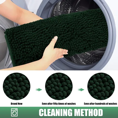 Miniatura 8 de IM HOME Tapete absorbente de felpilla para exteriores, 30 x 20 pulgadas, lavable, tapete para puerta de perro, antideslizante, tapete para Verde