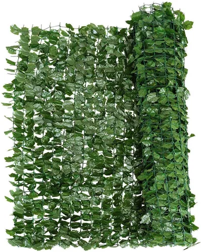 Miniatura 6 de Giantex Valla de privacidad artificial de hiedra sintética, 95 x 40 pulgadas, seto artificial, pantalla de pared de hojas de vid, cubierta